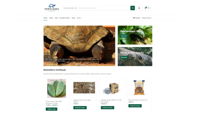 Wykonanie sklepu Woocommerce dla Turtles.pl